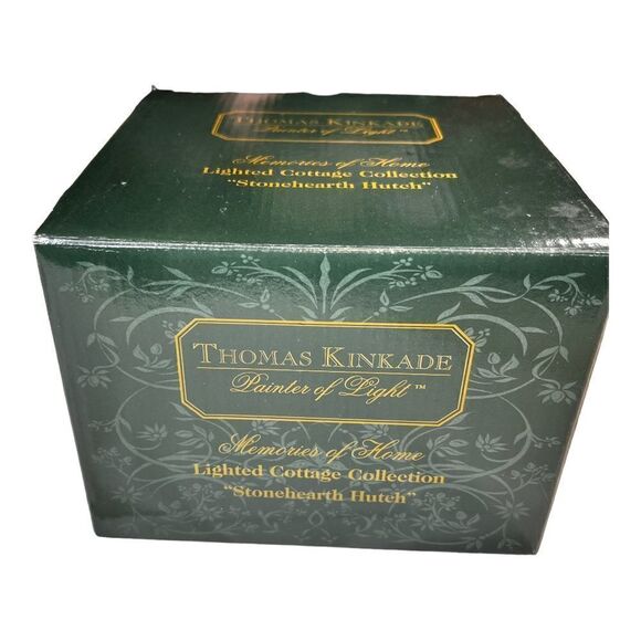 NIB THOMAS KINKADE MEMORIES OF HOME LIGHTED COTTAGE  "STONEHEARTH HUTCH" LIGHTED - Picture 11 of 14
